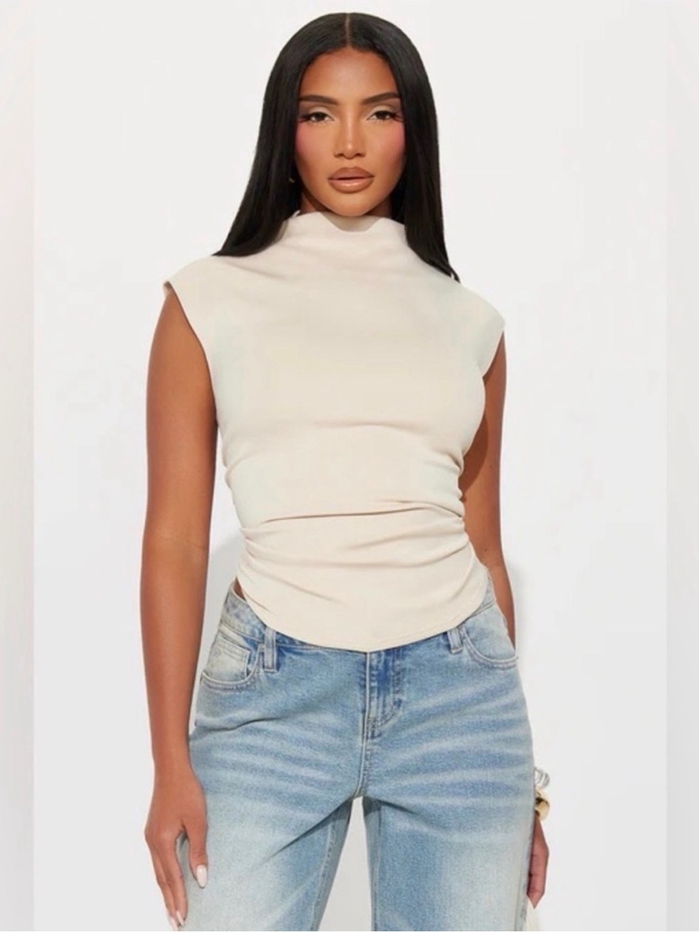 Fashion Nova sleeveless ruched top
